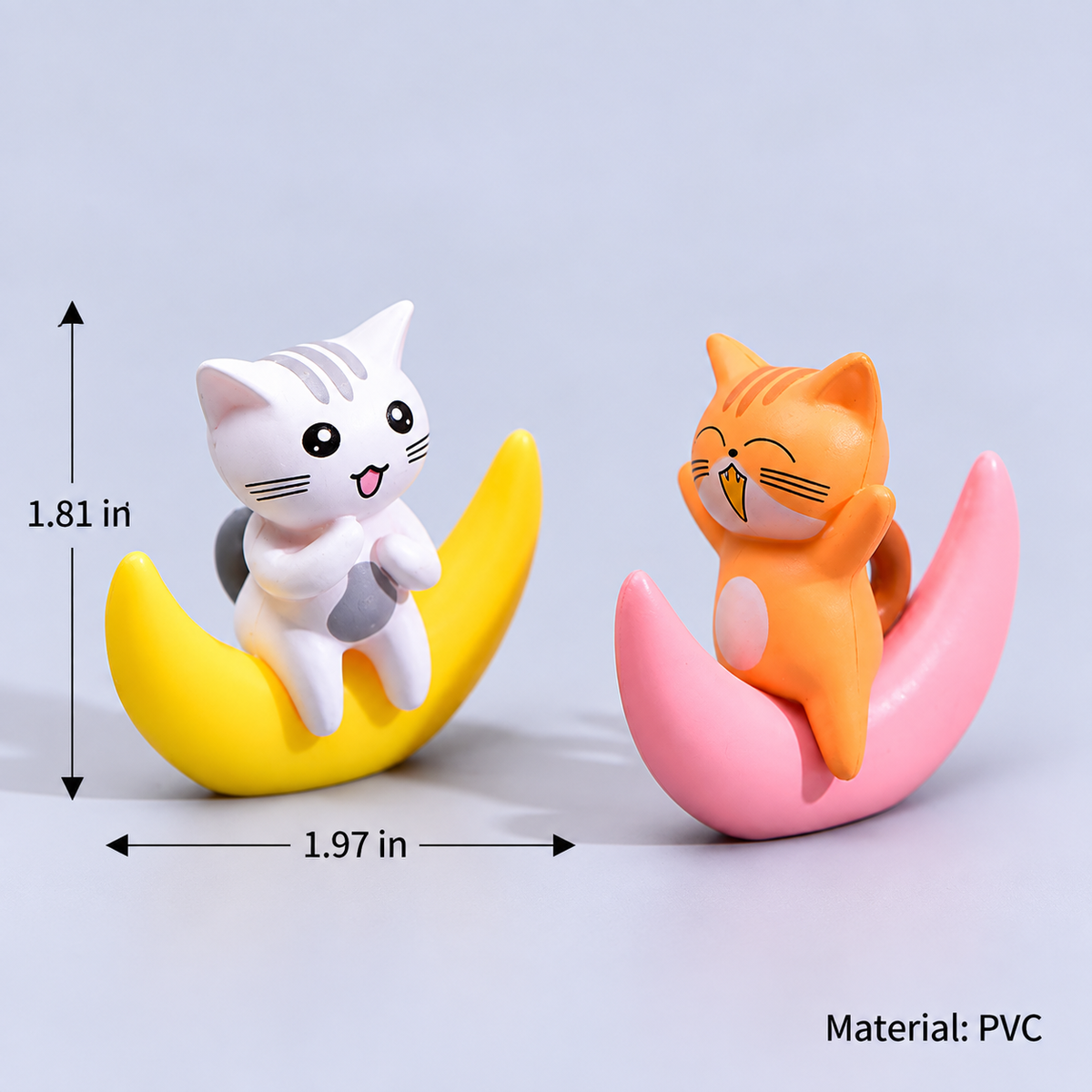Moonlight Meow – Mini Cat on Crescent Moon Figurine