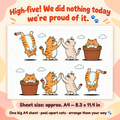 Cat Sticker Sheet – A4 Waterproof Kitty Decals for Cars, Laptops & Luggage, Mix & Match, 4 Styles