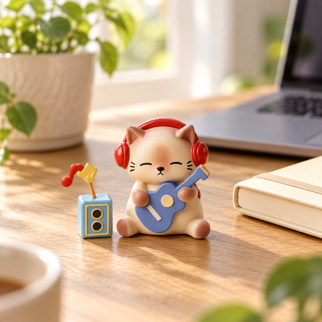 Meow Meow Slow Life Blind Box – Cute Resin Cat Figurines, 6 designs + 1 secret (1 Box / Full Set)