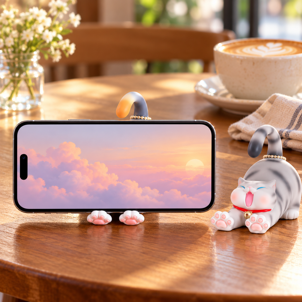 Meow Meow Party – Cat Phone Stand Blind Box, 8 Designs + 2 Secrets