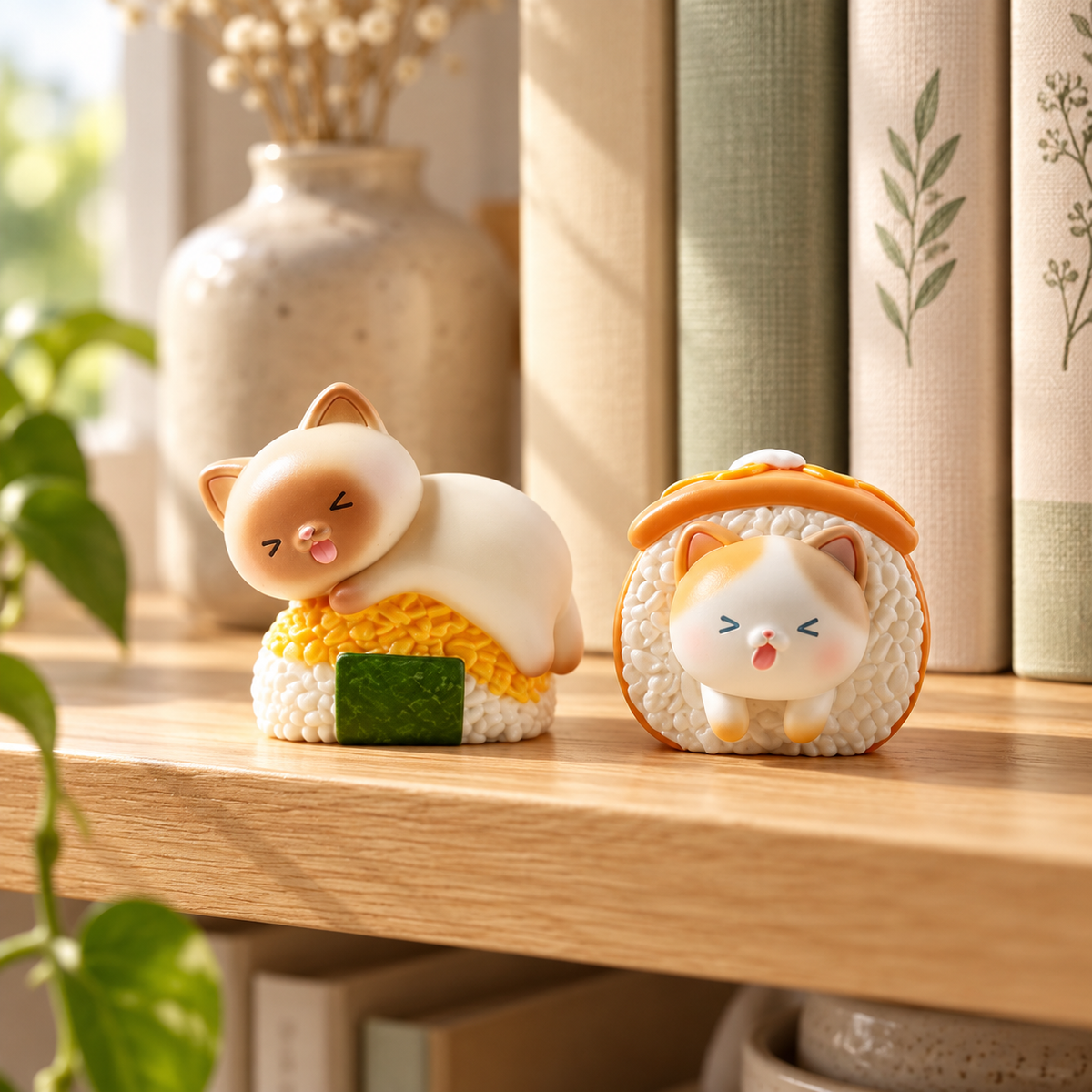 Meow Sushi Kitchen Blind Box – Cute Sushi Cat Figurines, 6 designs + 1 secret(1 Box / Full Set)