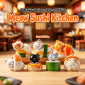 Meow Sushi Kitchen Blind Box – Cute Sushi Cat Figurines, 6 designs + 1 secret(1 Box / Full Set)