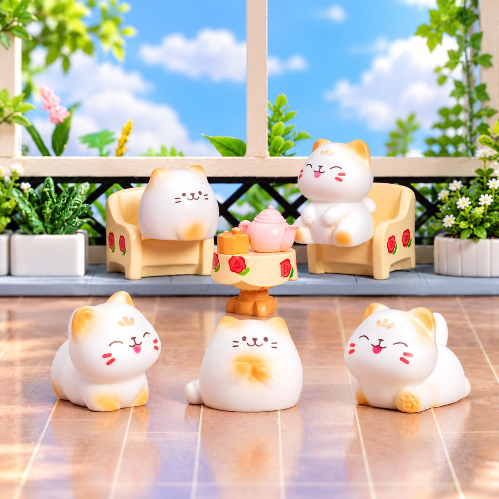 Little Purrs – Mini Resin Cat Figurines | 8-Piece Set