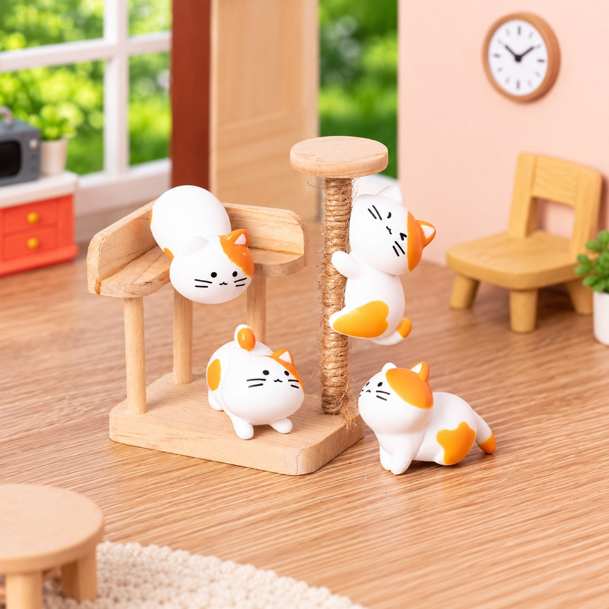 Peekaboo Cats – Mini PVC Hanging Cat Figurines | 8-Piece Set