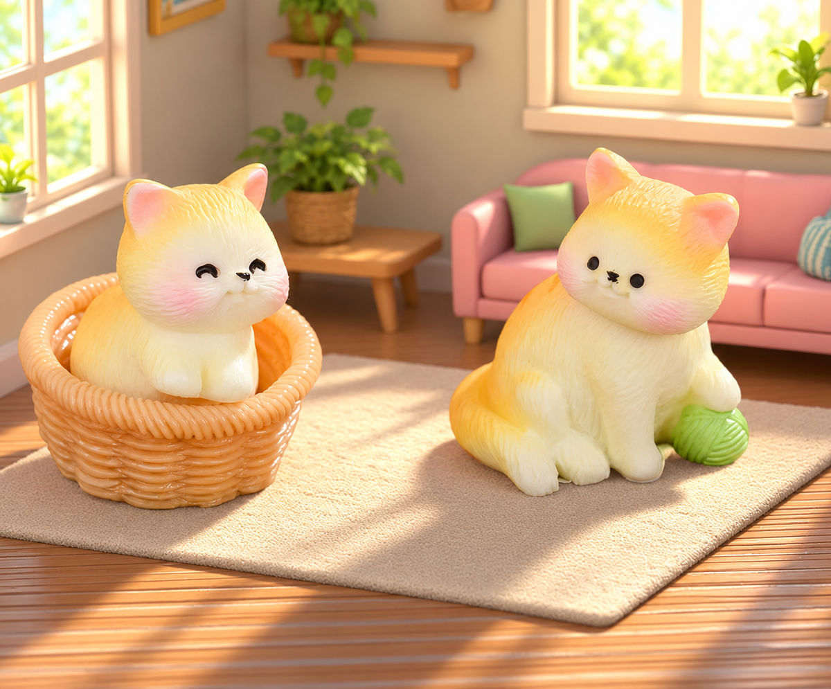 Tiny Cat Moments – Mini Resin Figurines | 4-Piece Set