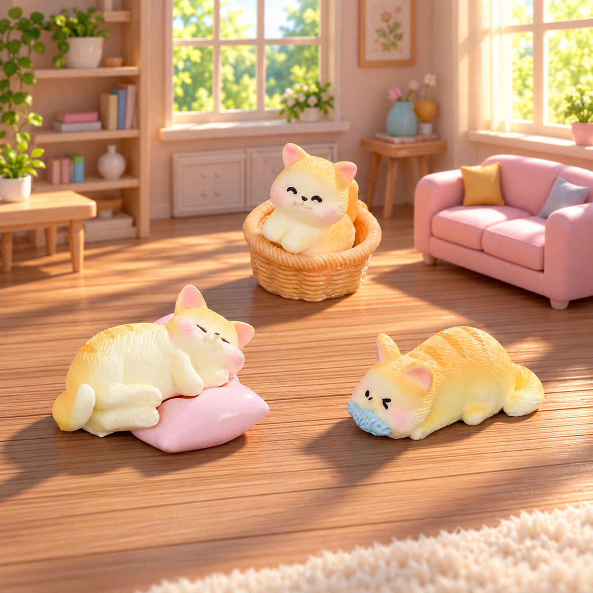 Tiny Cat Moments – Mini Resin Figurines | 4-Piece Set