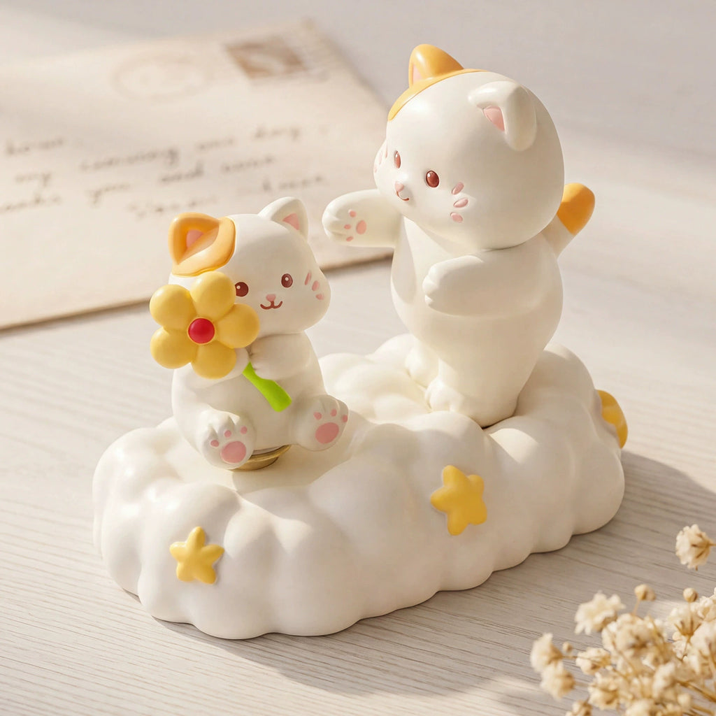 Interactive Spinning Cat Figurine – Cloud & Garden Designs｜2 Styles