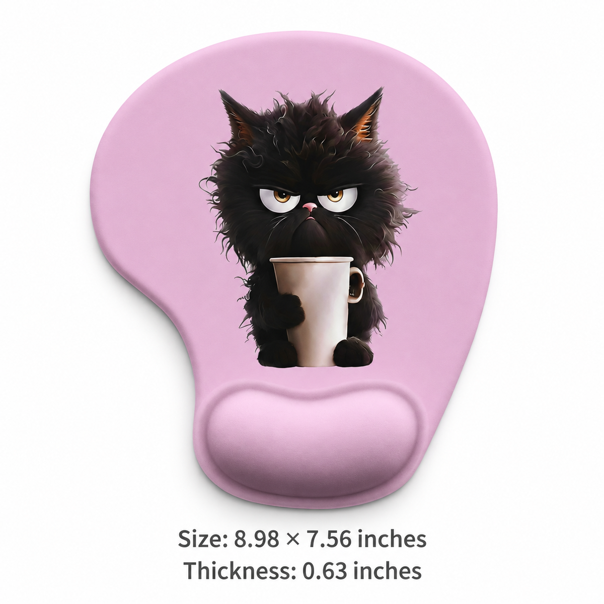 Cute Cat Mouse Pad with Silicone Wrist Rest, 12 Breeds