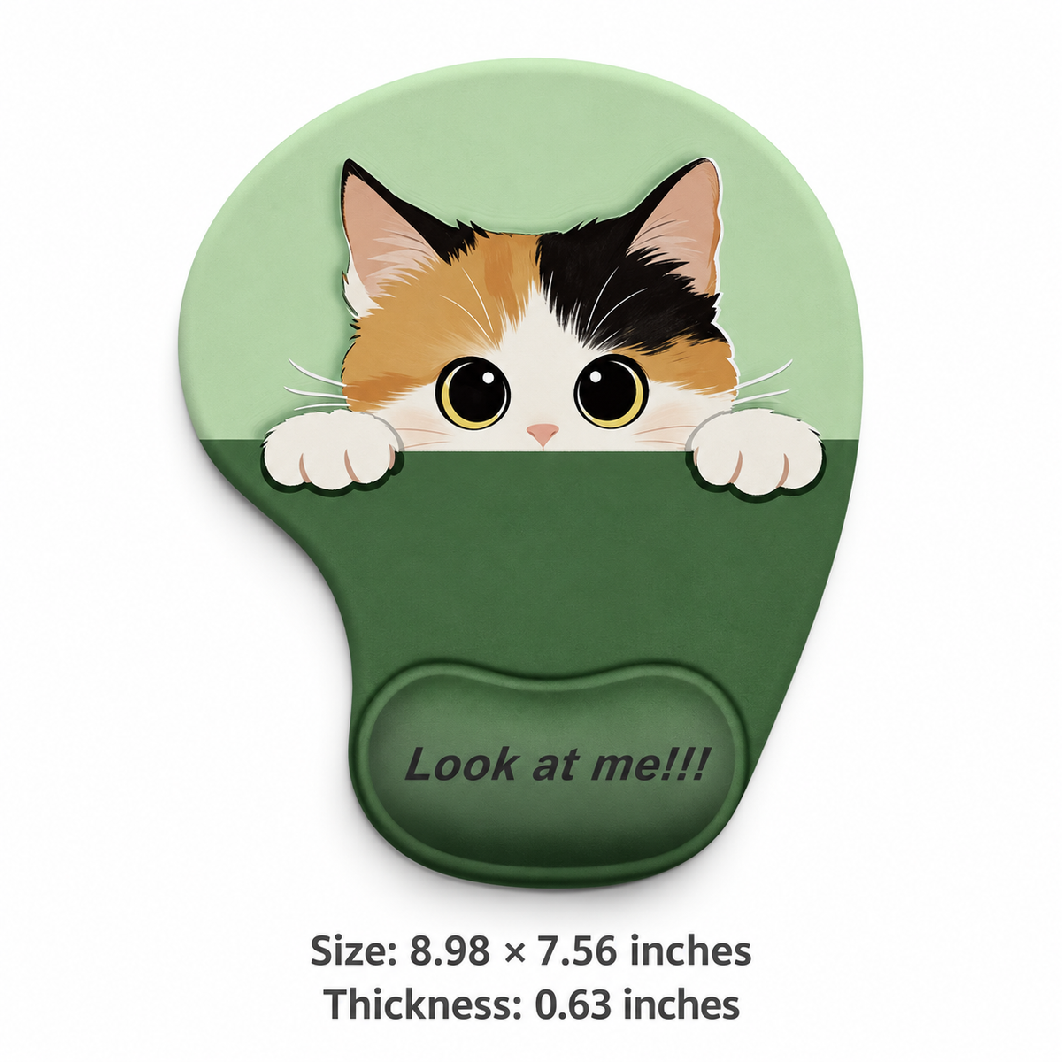 Cute Cat Mouse Pad with Silicone Wrist Rest, 12 Breeds