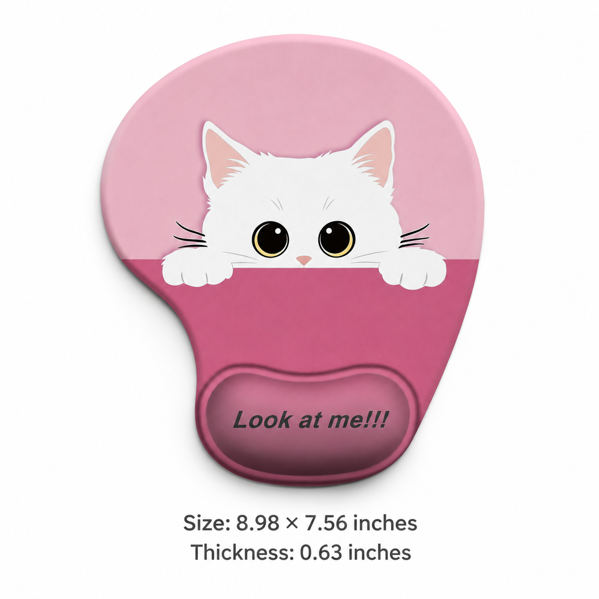 Cute Cat Mouse Pad with Silicone Wrist Rest, 12 Breeds