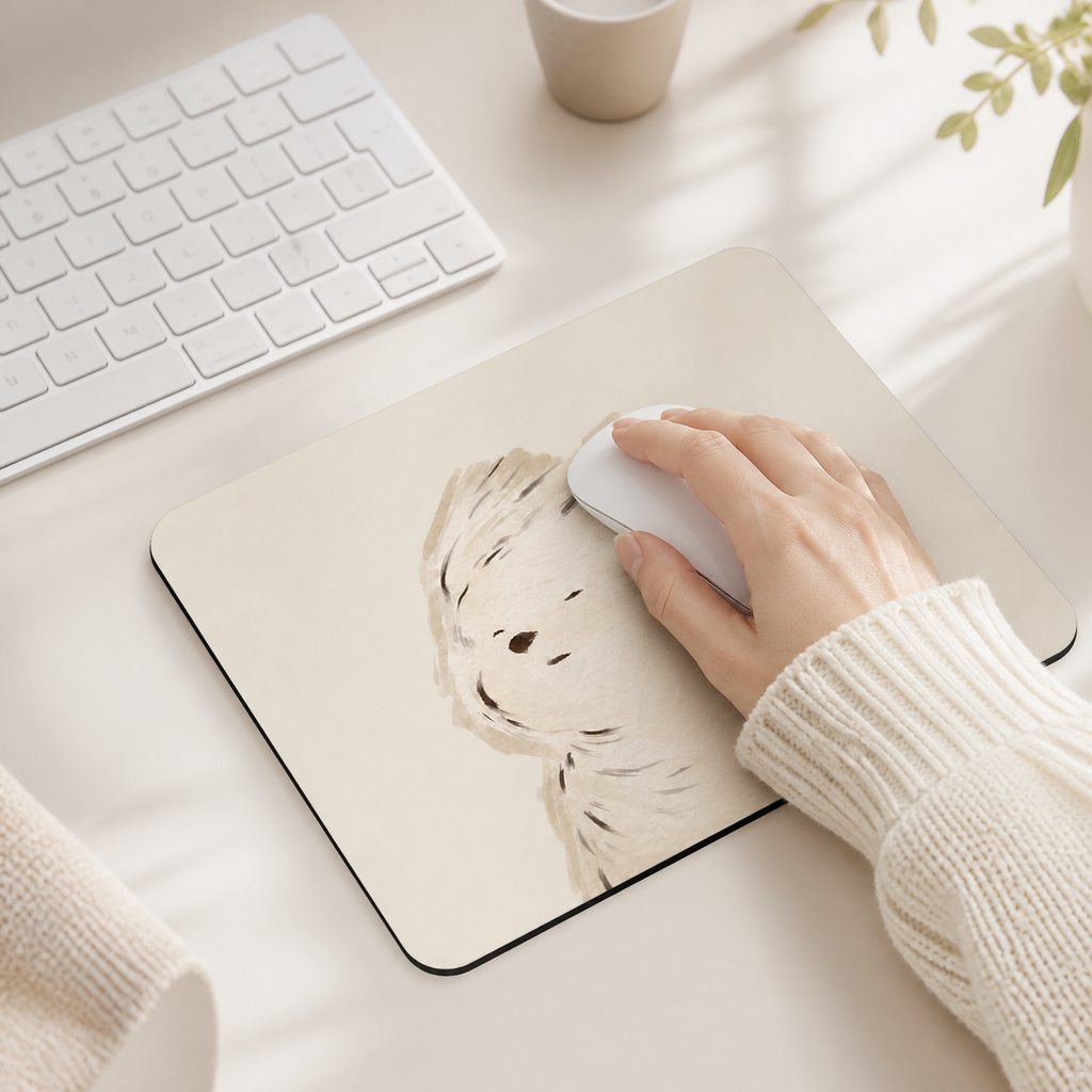 Cute Fluffy Puppy Mouse Pad | Natural Rubber, 4 Designs