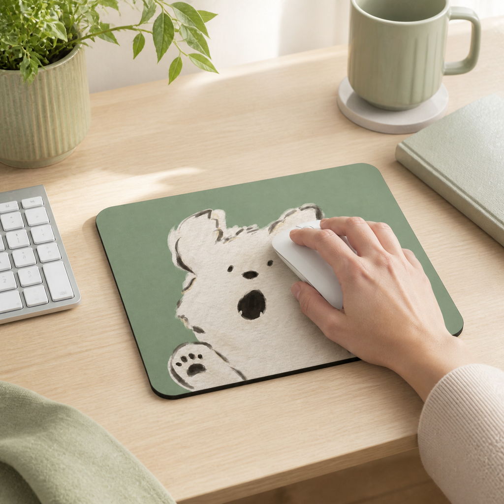 Cute Fluffy Puppy Mouse Pad | Natural Rubber, 4 Designs