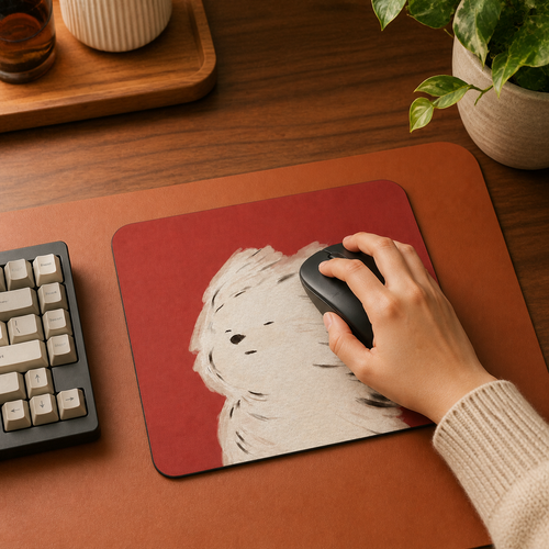Cute Fluffy Puppy Mouse Pad | Natural Rubber, 4 Designs
