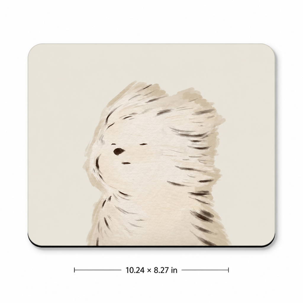 Cute Fluffy Puppy Mouse Pad | Natural Rubber, 4 Designs
