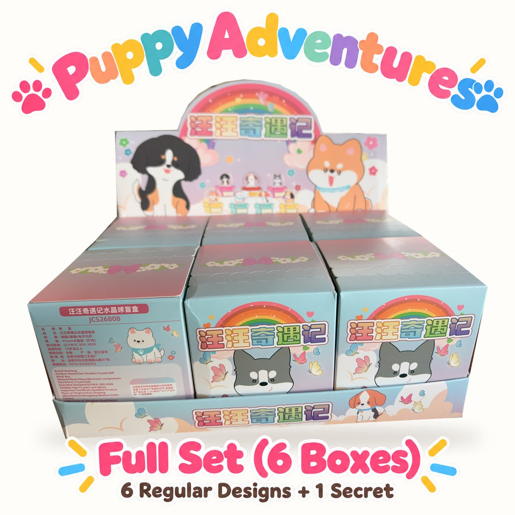 Puppy Adventures – Light-Up Glass Globe Blind Box, 6 Designs + Secret (1 Box / Full Set)