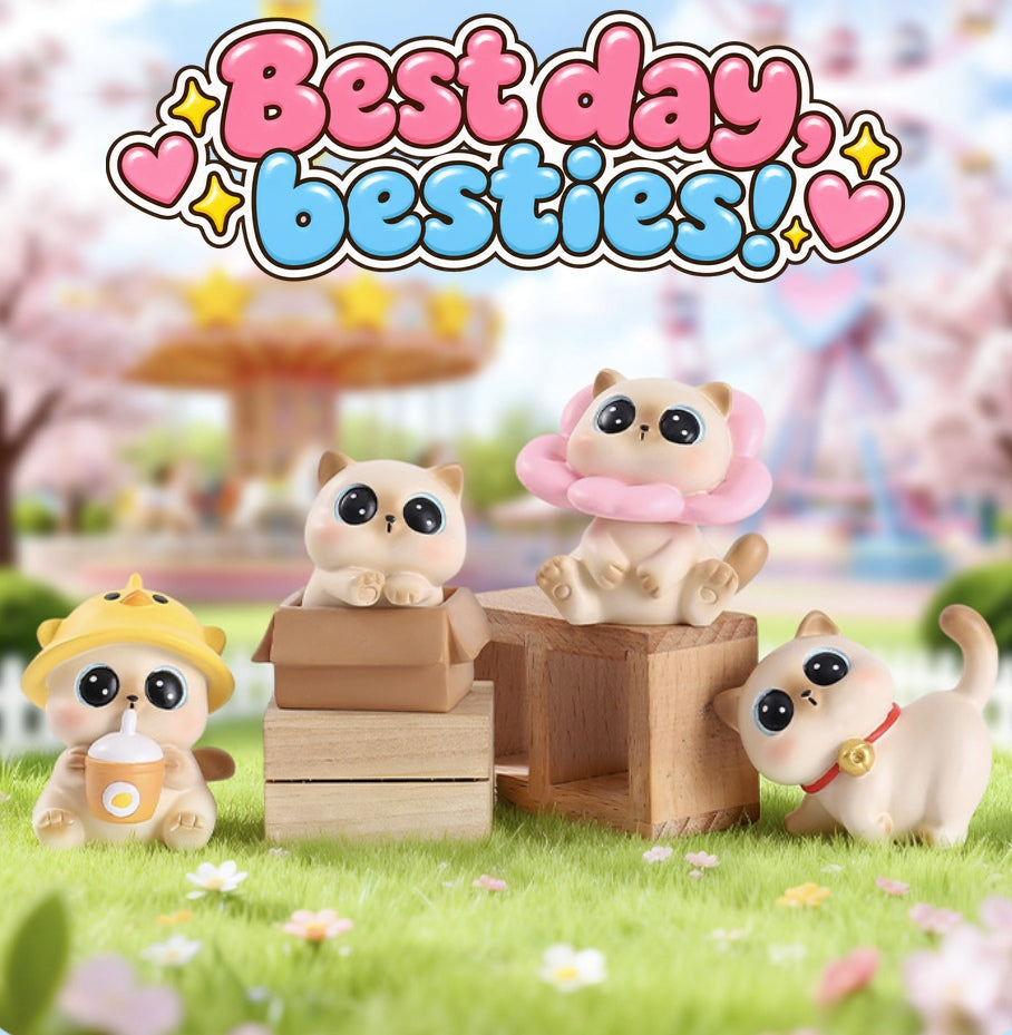 Siamese Happy Days – Everyday Cat Blind Box, 8 Designs + Secret (1 Box / Full Set)