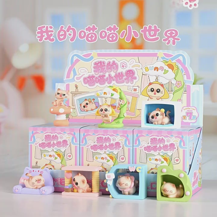 Meow Meow World Blind Box – Cat & Mini Scene Figures, 6 Designs + Secret (1/24)