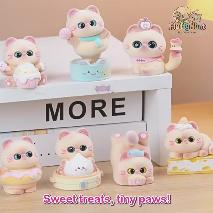 Siamese Sweet Shop – Flocked Cat Blind Box, 6 Designs + Secret