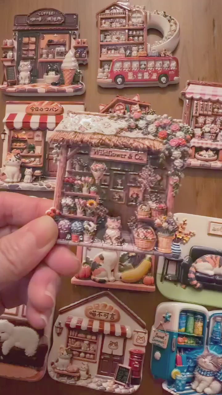 Flower Cottage – Miniature Resin Fridge Magnet