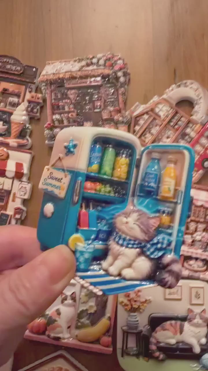 Sweet Summer Cat – 3D Fridge Magnet