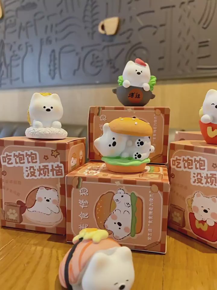 Foodie Westie Mini Figurines – Cute Resin Dog & Food Desk Decor, 6 Styles (Single or Full Set)