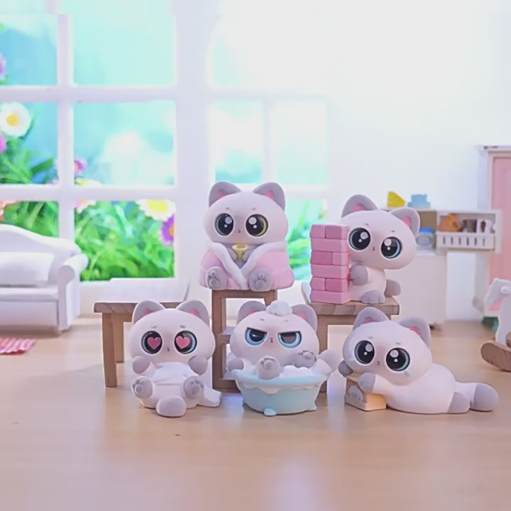 Unbothered Siamese – Cozy Mood Cat Blind Box, 6 Designs + Secret (1 Box / Full Set)