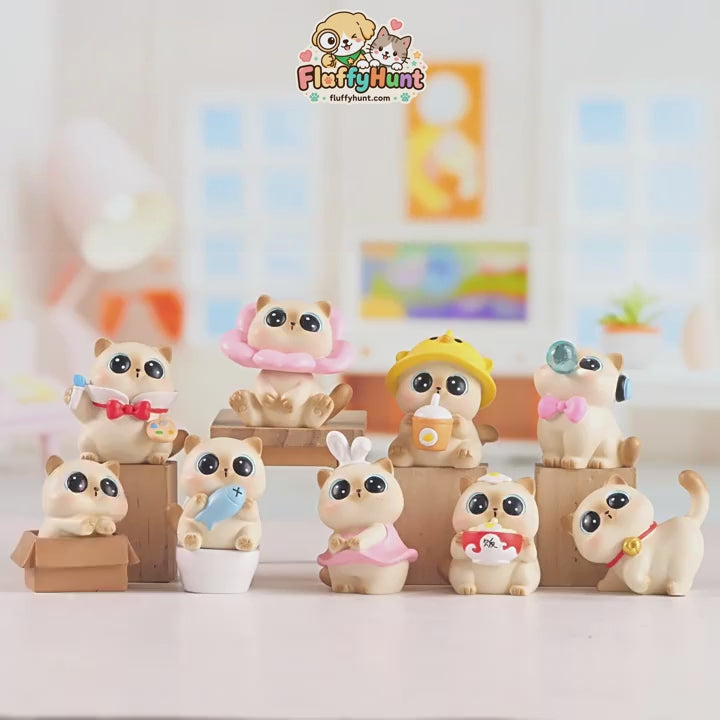 Siamese Happy Days – Everyday Cat Blind Box, 8 Designs + Secret (1 Box / Full Set)