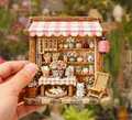 Pink Gingham Flower Shop Cats 3D Resin Fridge Magnet