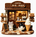 Cat Coffee Shop – Miniature Resin Fridge Magnet