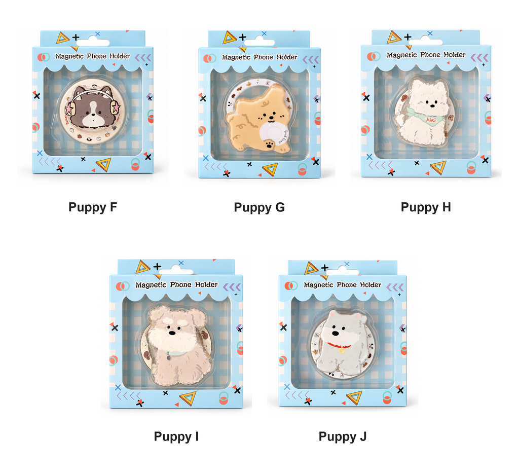 Puppy Drop Magnetic Phone Stand & Grip – Glossy Resin Magnetic Kickstand (14 Styles)