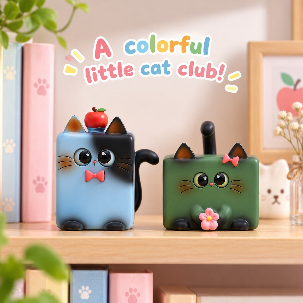 Colorful Cat Club – Playful Shapes Blind Box, 8 Designs + Secret (1 Box / Full Set)