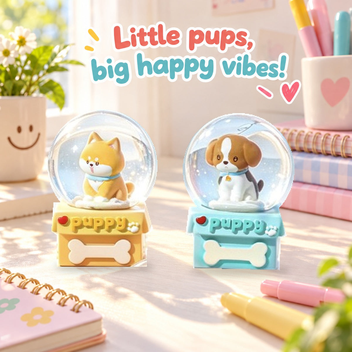 Puppy Adventures – Light-Up Glass Globe Blind Box, 6 Designs + Secret (1 Box / Full Set)