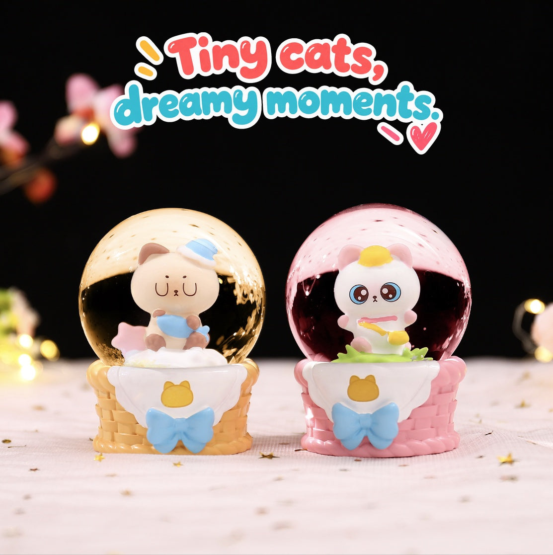 Siamese Sweethearts – Cat Crystal Globe Blind Box, 6 Designs + Secret (1 Box / Full Set)