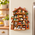 Cat Bookshelf House 3D Resin Fridge Magnet