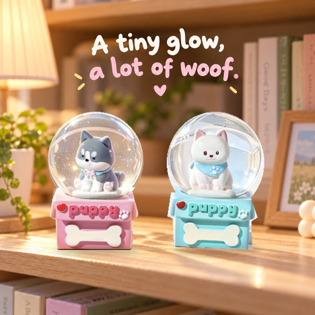Puppy Adventures – Light-Up Glass Globe Blind Box, 6 Designs + Secret (1 Box / Full Set)