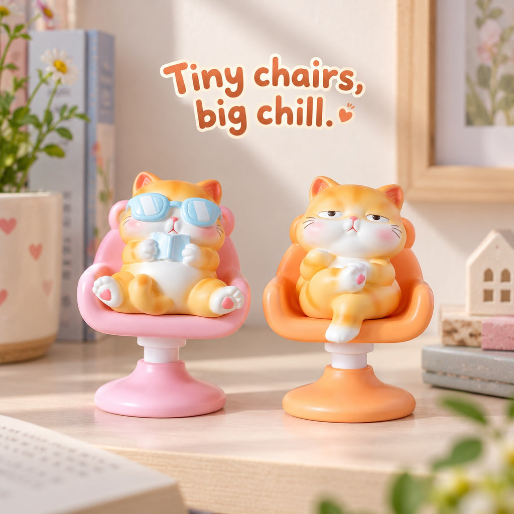 Orange Cat Lounge – 360° Swivel Chair Blind Box, 6 Designs + Secret (1 Box / Full Set)