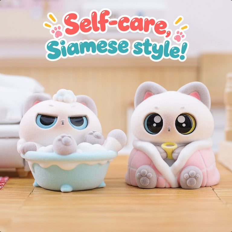Unbothered Siamese – Cozy Mood Cat Blind Box, 6 Designs + Secret (1 Box / Full Set)