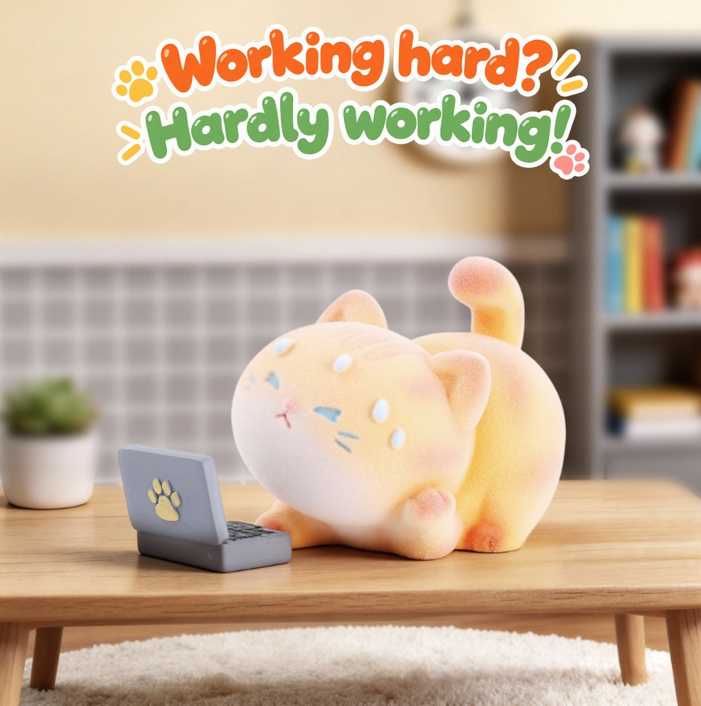 Orange Cat Work Diary – Busy Little Cats Blind Box, 6 Designs + Secret (1 Box / Full Set)