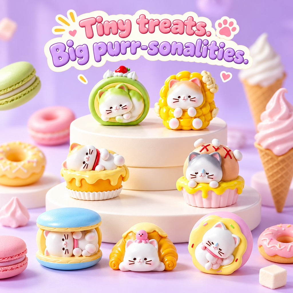 Sweet Treats Cat House – Dessert Cat Blind Box, 6 Designs + Secret (1 Box / Full Set)