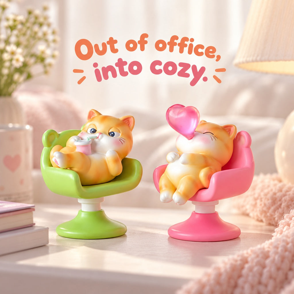 Orange Cat Lounge – 360° Swivel Chair Blind Box, 6 Designs + Secret (1 Box / Full Set)