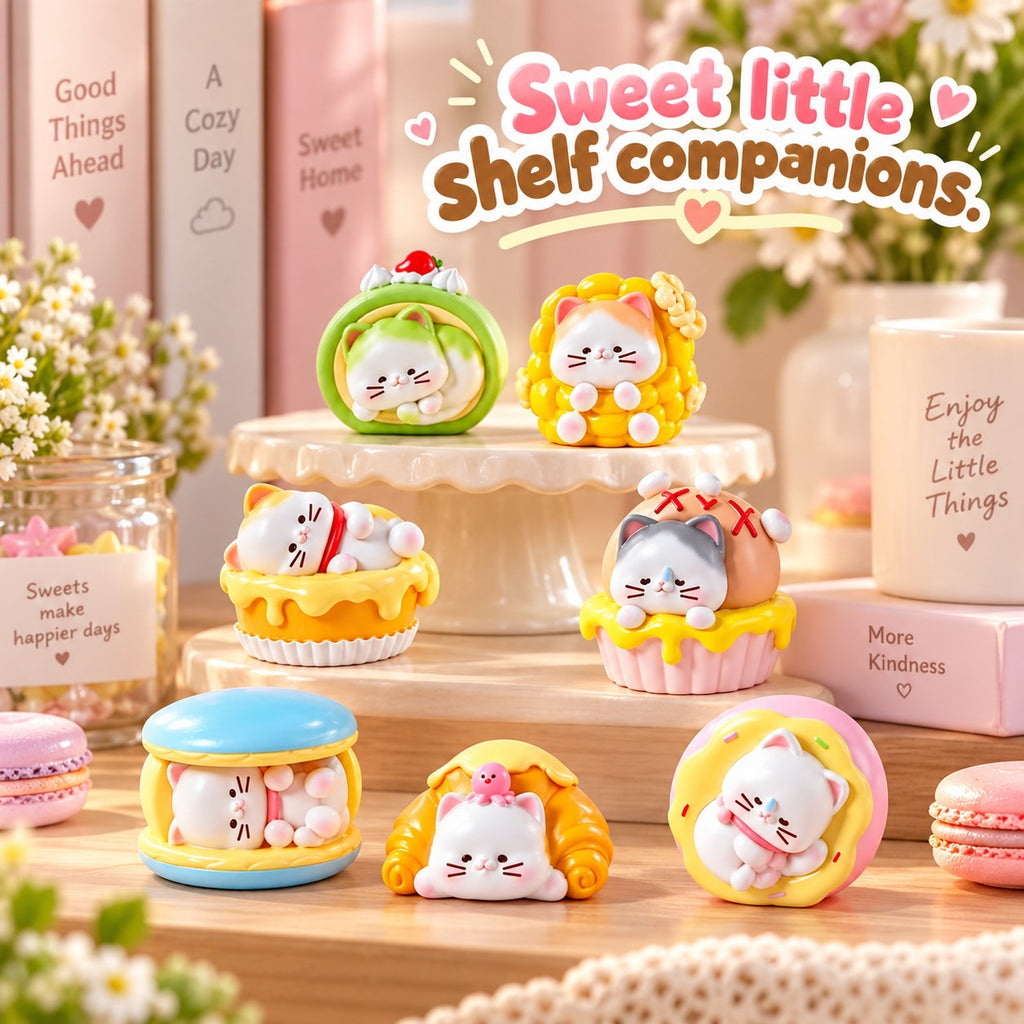 Sweet Treats Cat House – Dessert Cat Blind Box, 6 Designs + Secret (1 Box / Full Set)