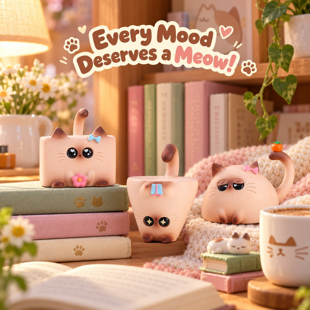Siamese Mood Club – Cute Cat Blind Box, 6 Designs + Secret (1 Box / Full Set)
