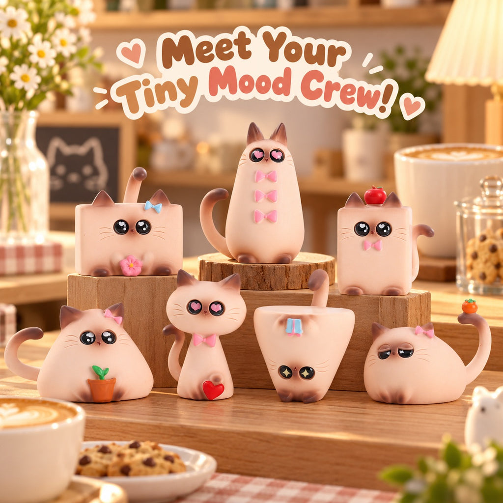 Siamese Mood Club – Cute Cat Blind Box, 6 Designs + Secret (1 Box / Full Set)