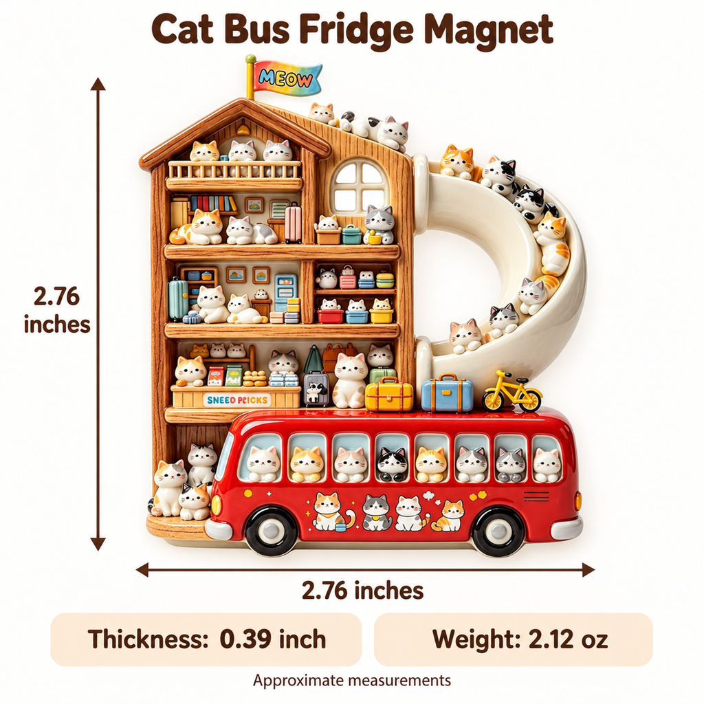 Cat Bus – Miniature Fridge Magnet