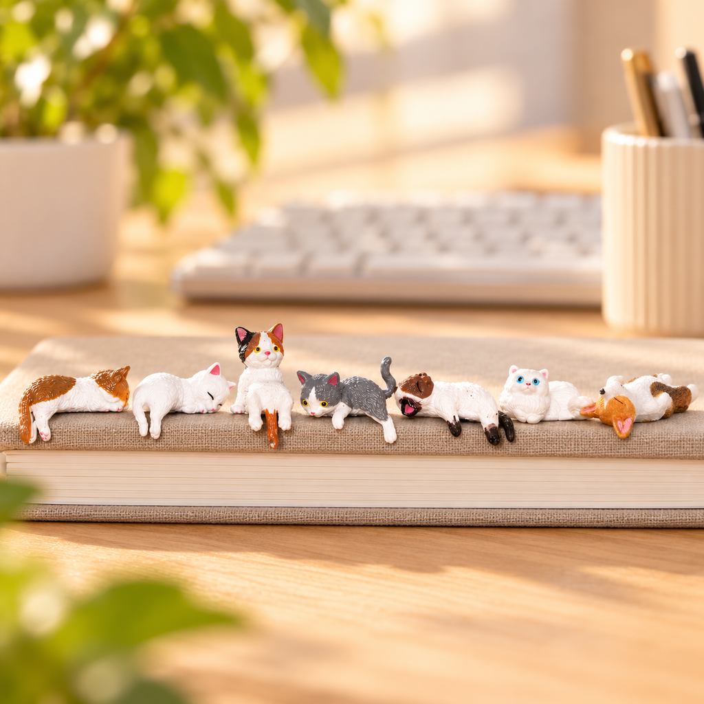 Desk Nap Pals – Mini Cat & Corgi PVC Figurine Sets